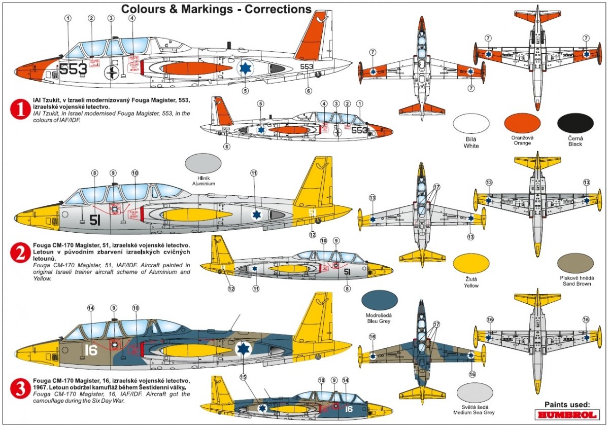 Kovozavody Prostejov KPM0243 Fouga CM-170 Magister &amp;quot;Over Israel&amp;quot; 1/72 – image 2