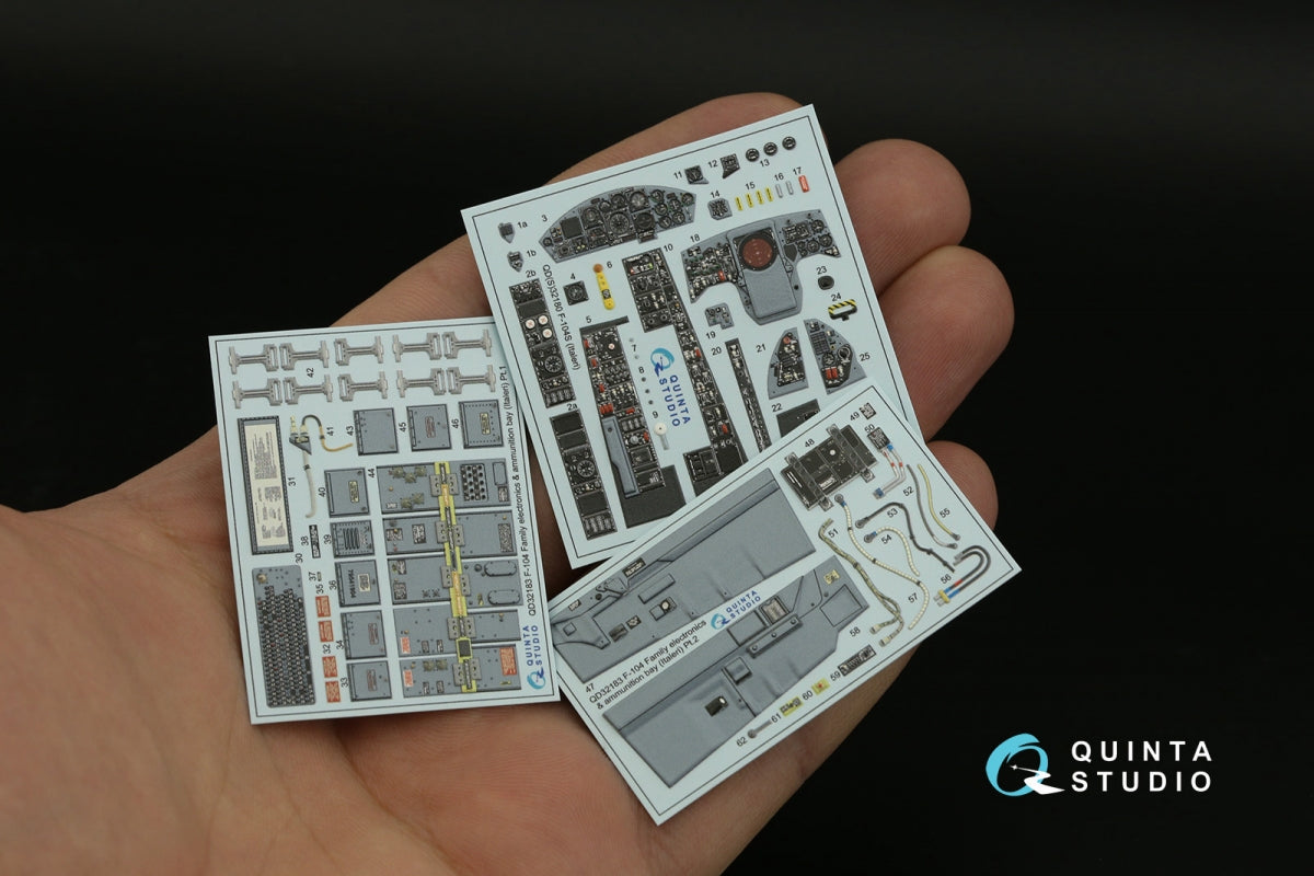 Quinta Studio QD32180 F-104S 3D-Printed colored Interior on decal paper (Italeri) 1/32 – obrázek 2