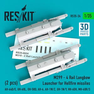 RESKIT RS35-0024 M310 - 2 RAIL LAUNCHER FOR HELLFIRE MISSILES (2 PCS) 1/35
