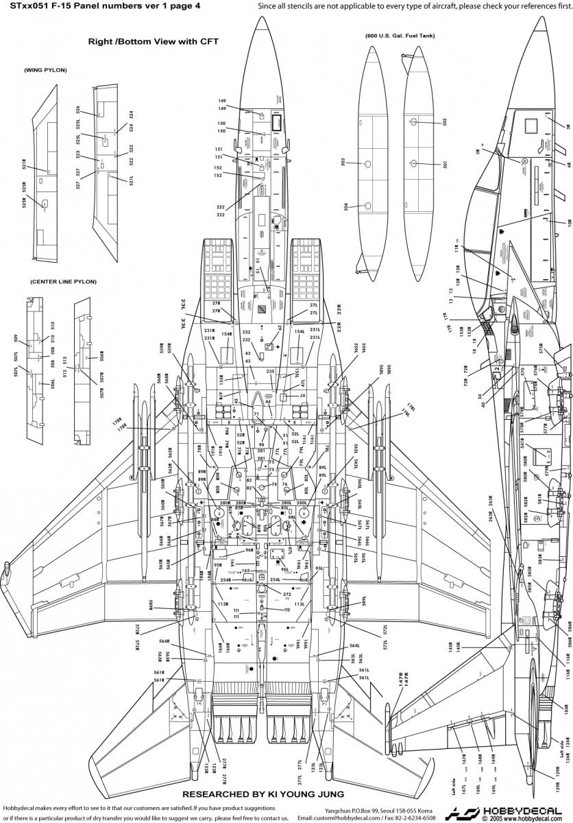 HobbyDecal ST32051V1 F-15 Panel numbers ver 1 1/32 – image 5