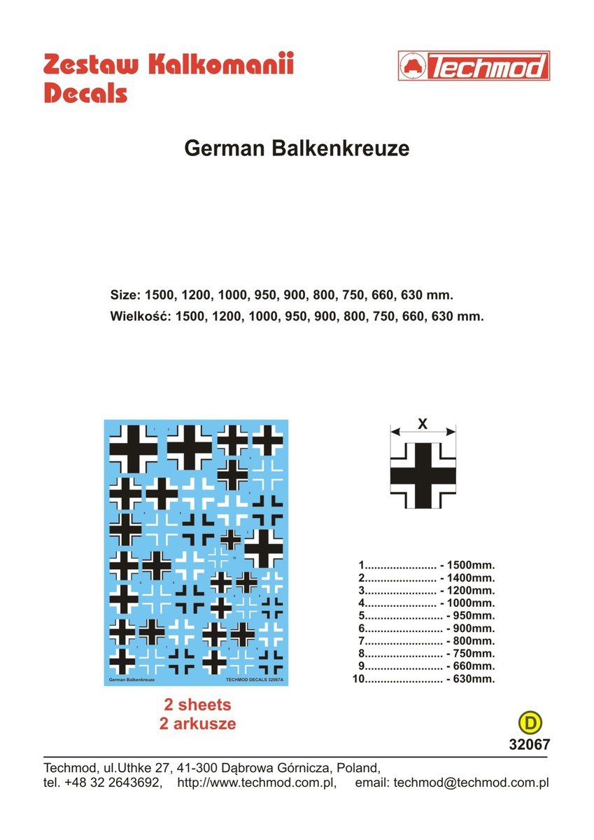 Techmod 32067 German Balkenkreuze 1/32 – image 2