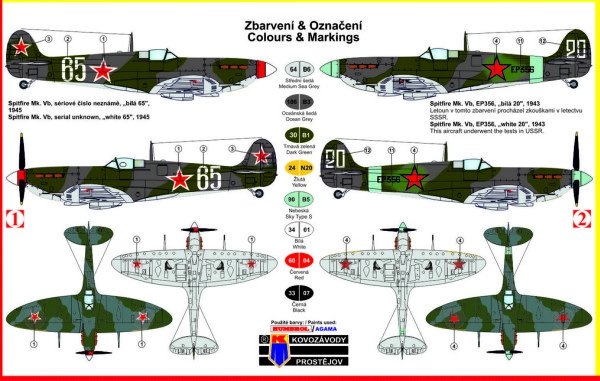 Kovozavody Prostejov KPM0068 Supermarine Spitfire Mk.Vb Red stars 1/72 – Bild 2