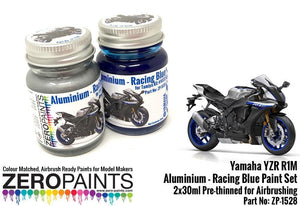 Zero Paints ZP-1528 Yamaha YZR R1M - Aluminum and Racing Blue Paint Set 2x30ml