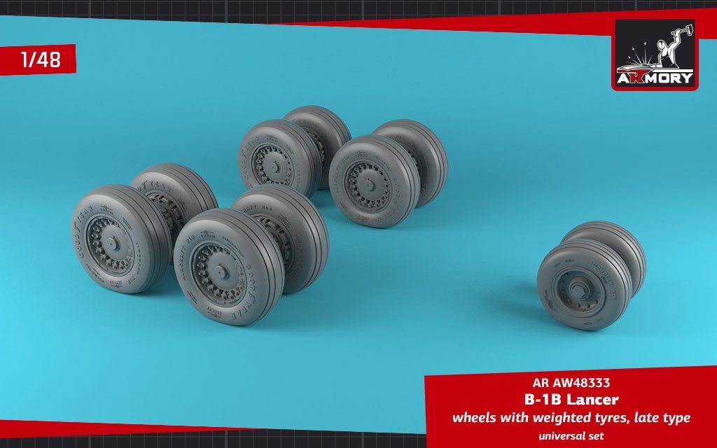 Armory Models AW48333 B-1B Lancer wheels w/ weighted tires, late 1/48 – zdjęcie 2