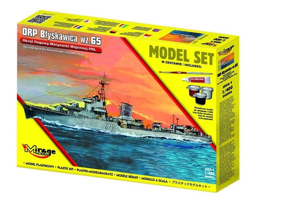 Mirage Hobby 840096 ORP Błyskawica wz.65 Flagship of the Polish Navy MODEL SET 1/400