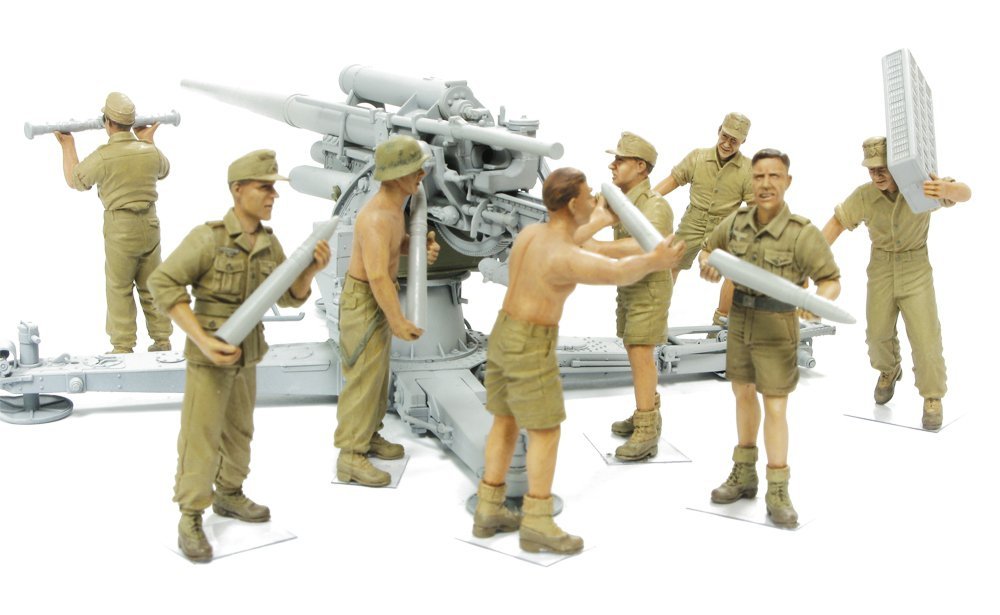 Hobby Fan HF568 Flak18 AFRIKA KORPS-8 FIGURES
