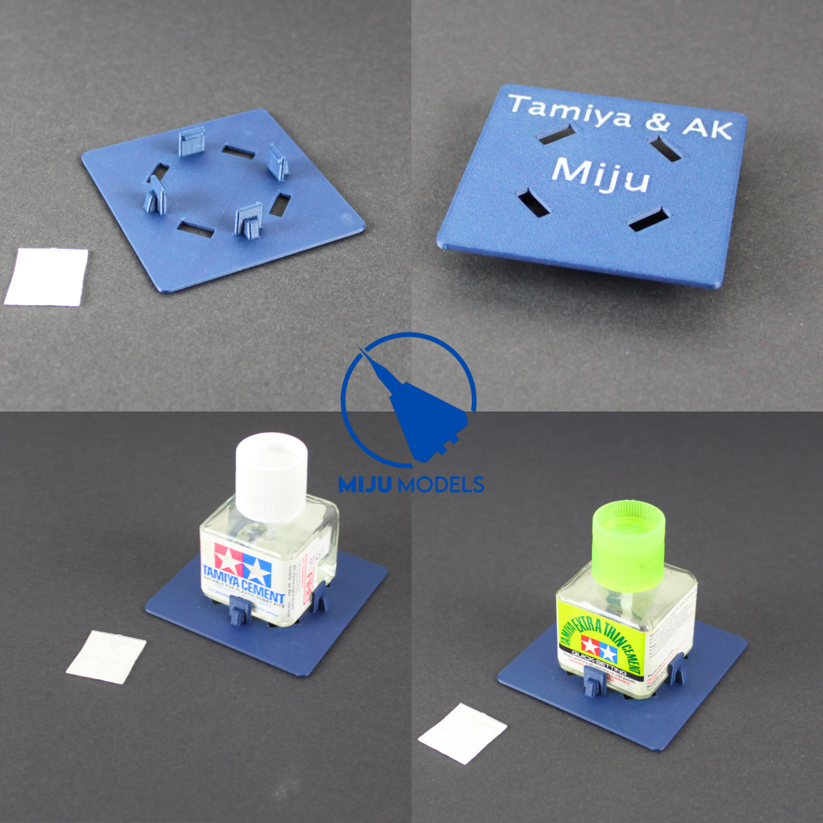 Miju Models HOLDER-TAM_AK-SINGLE Podstawka pojedyncza / Single Base Tamiya &amp; AK 40ml