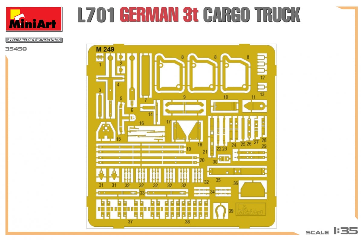 Miniart 35450 L701 GERMAN 3T CARGO TRUCK 1/35 – Bild 3