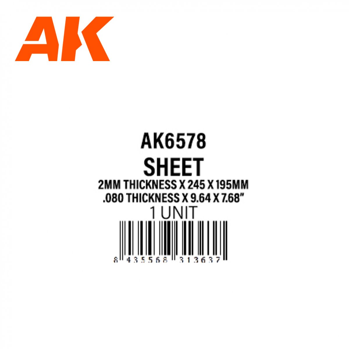 AK Interactive AK6579 SQUARE PAVEMENT BRICK BIG 5 MM / .196 SHEET 245 X 195MM / 9.64 X 7.68 “ TEXTURED STYRENE SHEET – 1 UNIT – image 3