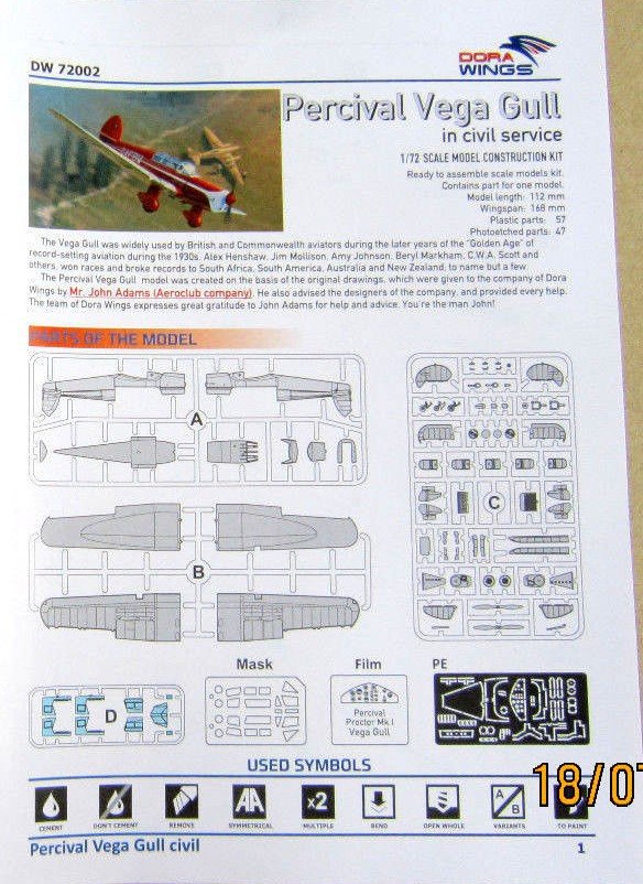 Dora Wings 72002 Percival Vega Gull 1/72 – Bild 2
