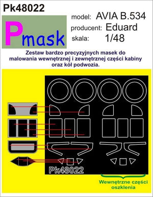 P-Mask PK48022 AVIA B.534 (EDUARD) 1/48