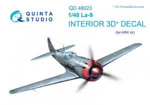Quinta Studio QD48023 La-9 3D-Printed &amp;amp; colored Interior on decal paper (for ARK kit) 1/48