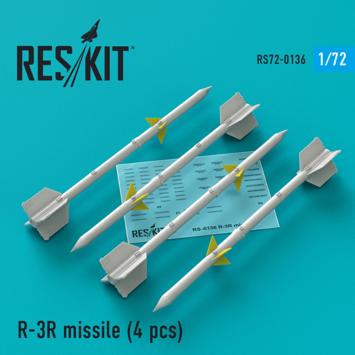 RESKIT RS72-0136 R-3R MISSILES (4PCS) 1/72