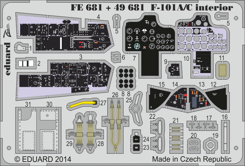 Eduard FE681 F-101A/ C interior SA KITTY HAWK 1/48