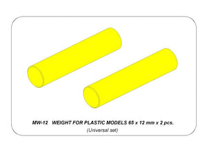 Aber MW-12 WEIGHT FOR PLASTIC MODELS 65 x 12 mm x 2 pcs