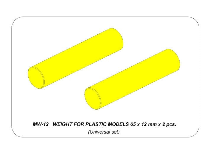 Aber MW-12 WEIGHT FOR PLASTIC MODELS 65 x 12 mm x 2 pcs