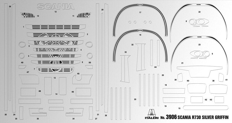 Italeri 3906 SCANIA R730 V8 STREAMLINE SILVER GRIFFIN – Bild 16