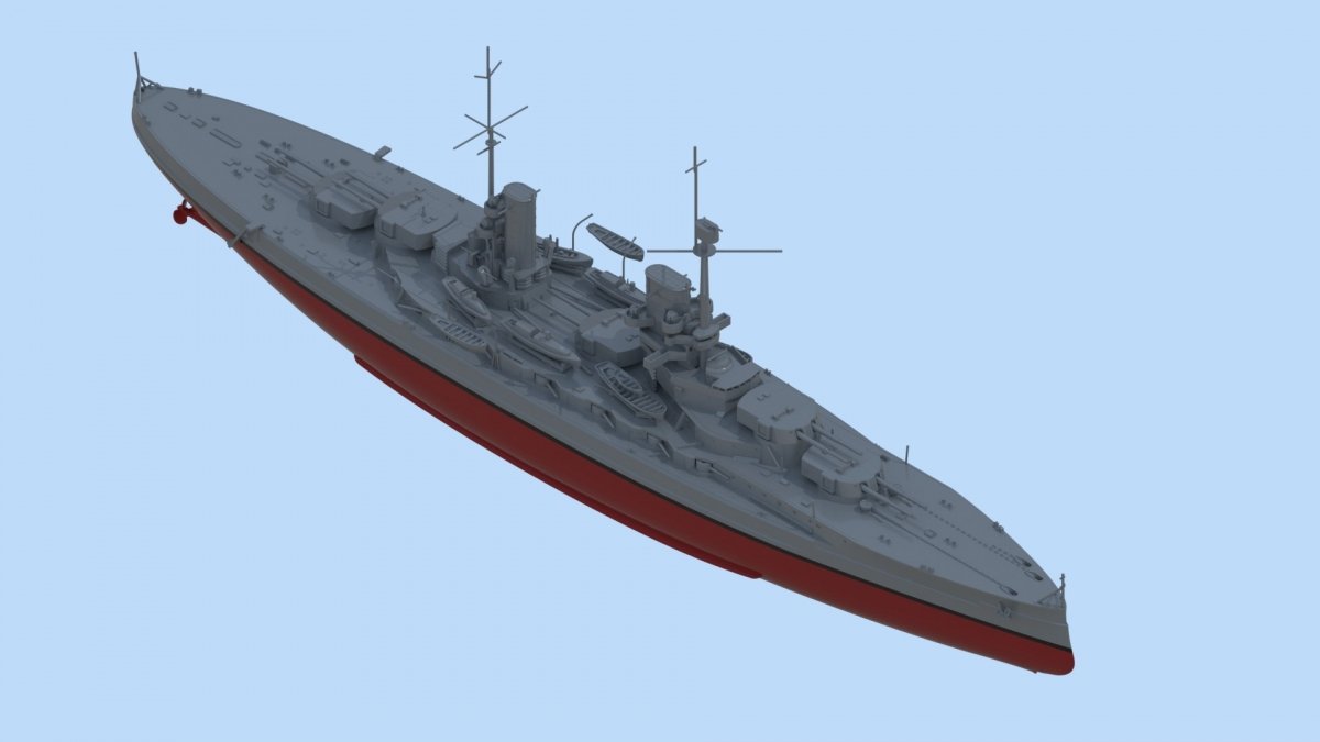 ICM S014 WWI German Battleship König (Full Hull OR Waterline) 1/700 – obrázek 4