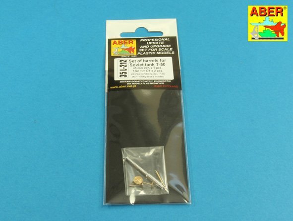 Aber 35L-212 Set of barrels for Soviet tank T-50 45 mm 20K x 1 pcs.; 7.62mm DT x 2pcs. (1/35) – Bild 7