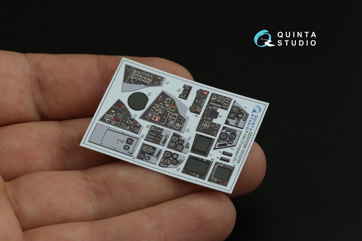 Quinta Studio QDS-32098 F-14A 3D-Printed &amp;amp; colored Interior on decal paper ( Trumpeter ) (Small version) 1/32 – Bild 8