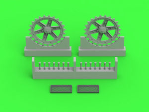 Master GM-35-037 Polish light tank 7TP - drive wheels and engine cover mesh (for IBG set) 1/35