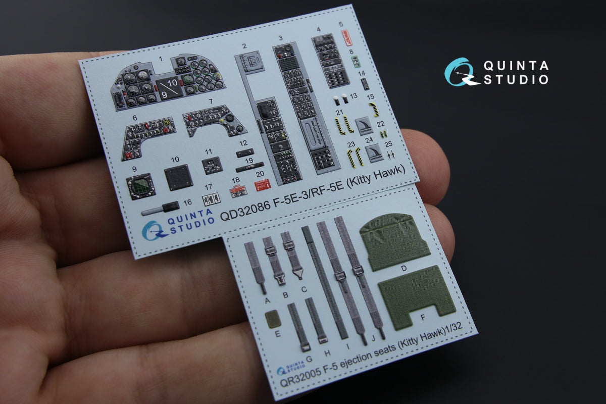 Quinta Studio QD32086 F-5E-3/RF-5E 3D-Printed colored Interior on decal paper (for KittyHawk kit) 1/32 – image 2