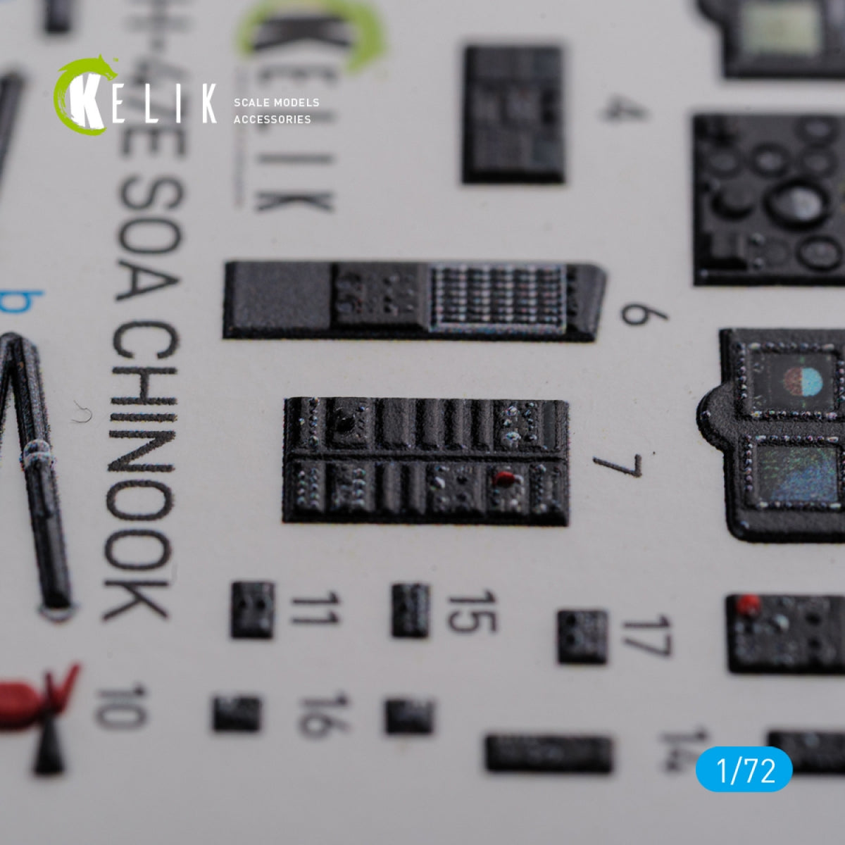 KELIK K72102 MH-47E interior 3D decals for Italeri kit 1/72 – obrázek 3