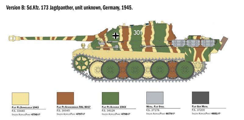 Italeri 6564 Sd.Kfz.173 JAGDPANTHER with winter crew 1/35 – immagine 4