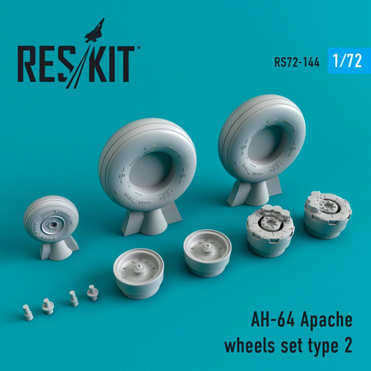 RESKIT RS72-0144 AH-64 "APACHE" TYPE 2 WHEELS SET 1/72