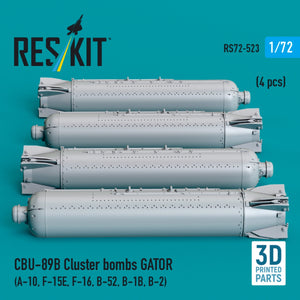 RESKIT RS72-0523 CBU-89B cluster bombs GATOR (4 pcs) (3D Printed) 1/72 – image 2