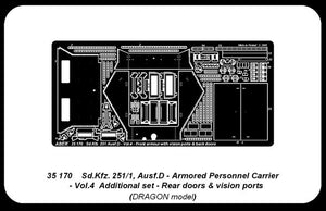 Aber 35170 Sd.Kfz.251/1 Ausf.D part 4 rear doors and observation windows (DRA) (1/35) – image 2