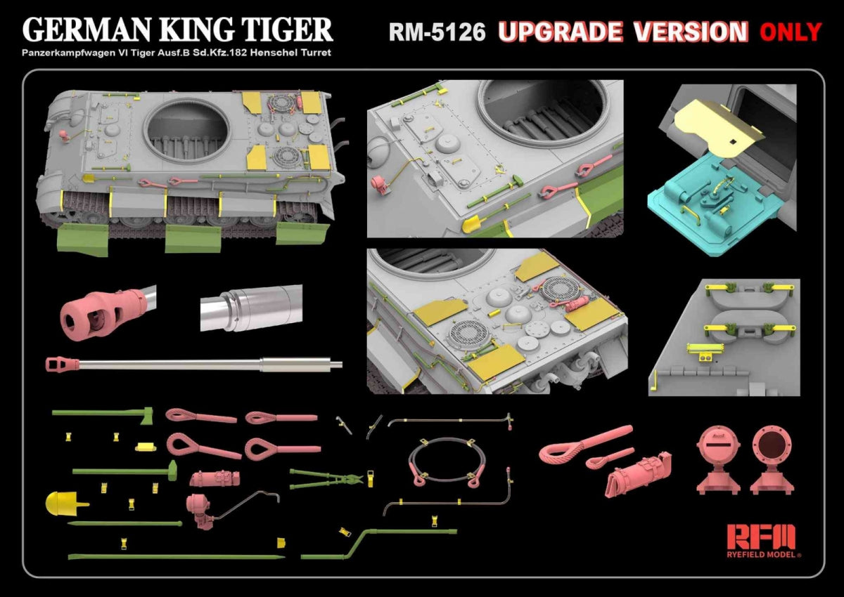 Rye Field Model 5126 German King Tiger Ausf.B Sd.Kfz.182 Henschel Turret - Upgrade Version 1/35 – obrázek 4