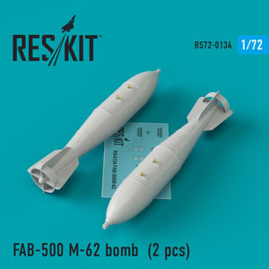 RESKIT RS72-0134 FAB-500 M-62 BOMBS (2PCS) 1/72