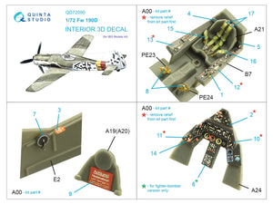 Quinta Studio QD72090 Fw 190D 3D-Printed &amp;amp; colored Interior on decal paper (IBG models) 1/72 – Bild 2