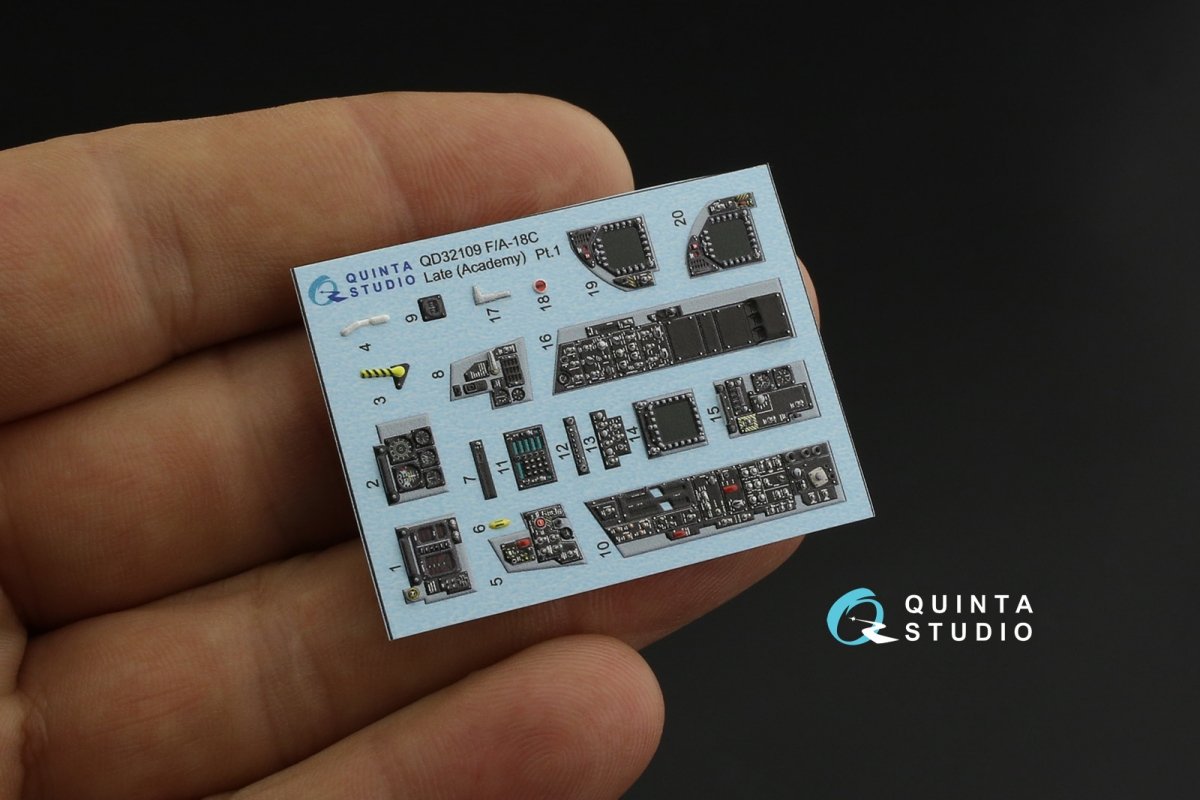 Quinta Studio QD32109 F/A-18C Late 3D-Printed &amp;amp; colored Interior on decal paper (Academy) 1/32 – image 2