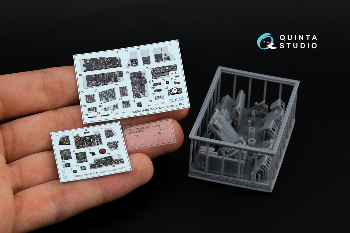 Quinta Studio QDS+48488 F-4D early Phantom II 3D-Printed &amp;amp; colored Interior on decal paper (Academy) (Small version) (with 3D-printed resin parts) 1/48 – obrázek 2