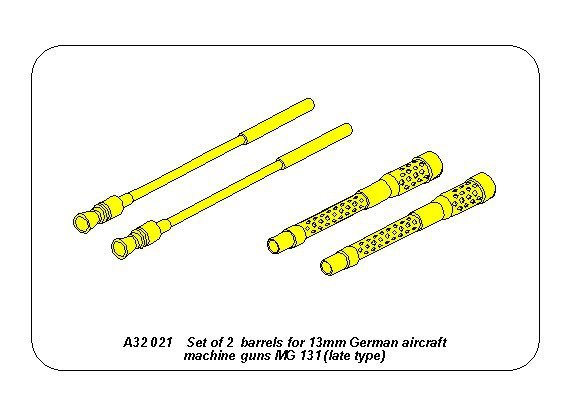Aber A32021 Set of 2 barrels for German 13mm aircraft machine guns MG 131 (late type) 1/32 – image 5