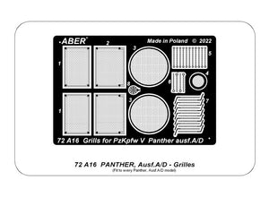 Aber 72A16 Grilles for German Panther, Ausf.A/D / PzKpfw. V, Ausf.A/D, Panther - Grilles 1/72 – image 3