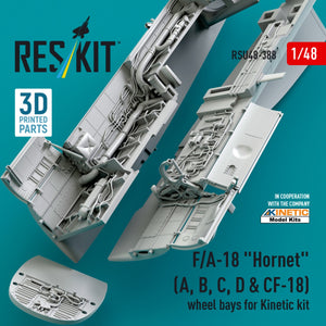 RESKIT RSU48-0388 F/A-18 &amp;quot;Hornet&amp;quot; (A, B, C, D &amp;amp; CF-18) wheel bays for Kinetic kit (3D printed) 1/48 – obrázek 4