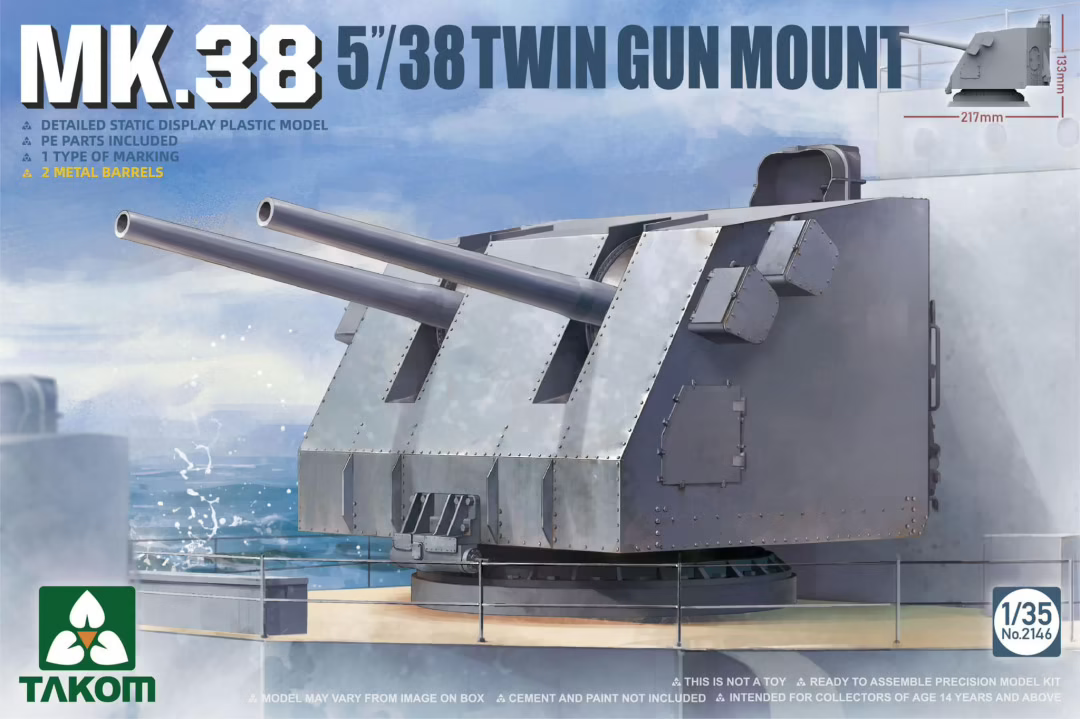 Takom 2146 MK.38 5"/38 Twin Gun Mount 1/35