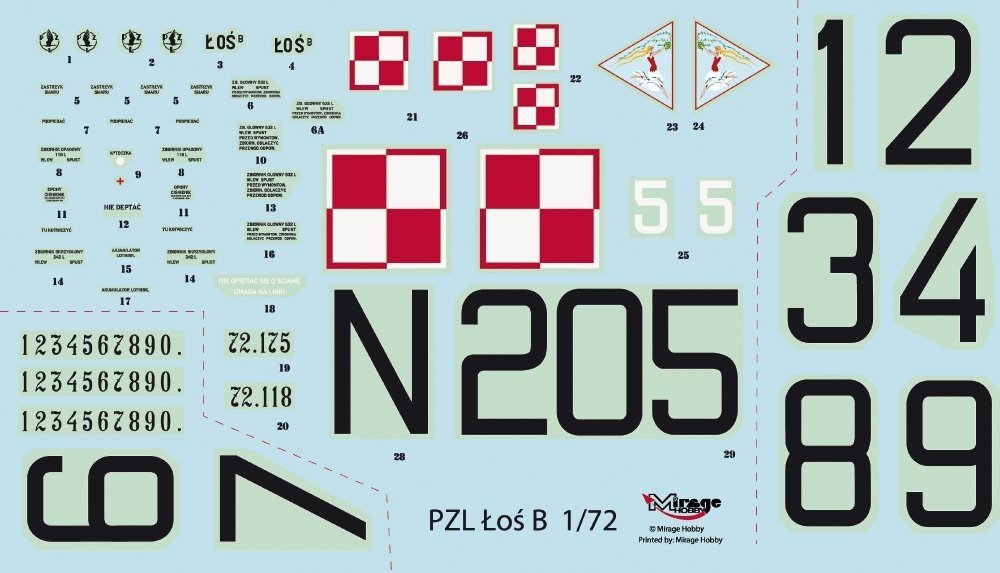 Mirage Hobby 872092 PZL-37B &amp;#39;ŁOŚ&amp;#39; Polish Bomber Plane 1/72 Model set – obrázek 2