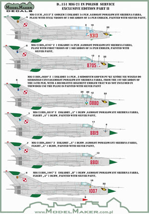 ModelMaker Decals D48151 MiG-21 in Polish service exclusive edition part II 1/48 – image 3