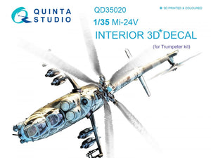 Quinta Studio QD35020 Mi-24V 3D-Printed &amp;amp; colored Interior on decal paper (for Trumpeter kit) 1/35