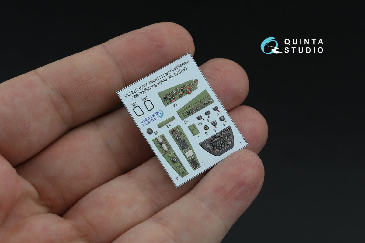 Quinta Studio QD72196 Bristol Beaufighter Mk.I 3D-Printed colored Interior on decal paper (Hasegawa/MPM/Hobby2000) 1/72 – image 5