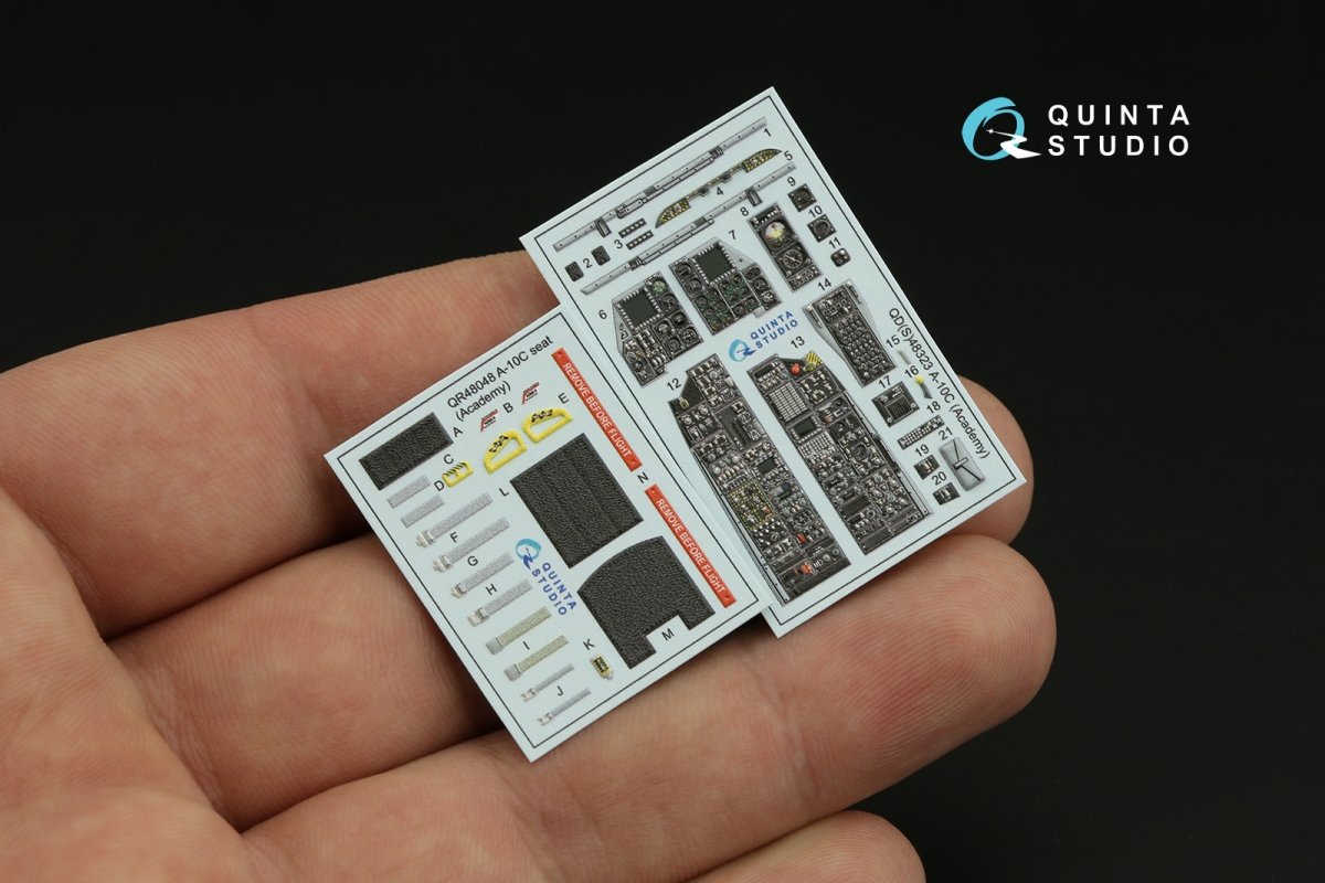Quinta Studio QD48323 A-10C 3D-Printed &amp;amp; colored Interior on decal paper (Academy) 1/48 – obrázek 4