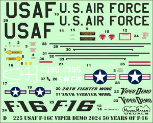 ModelMaker Decals D48225 USAF F-16C Viper Demo 2024 50 Years of F-16 1/48 – Bild 2