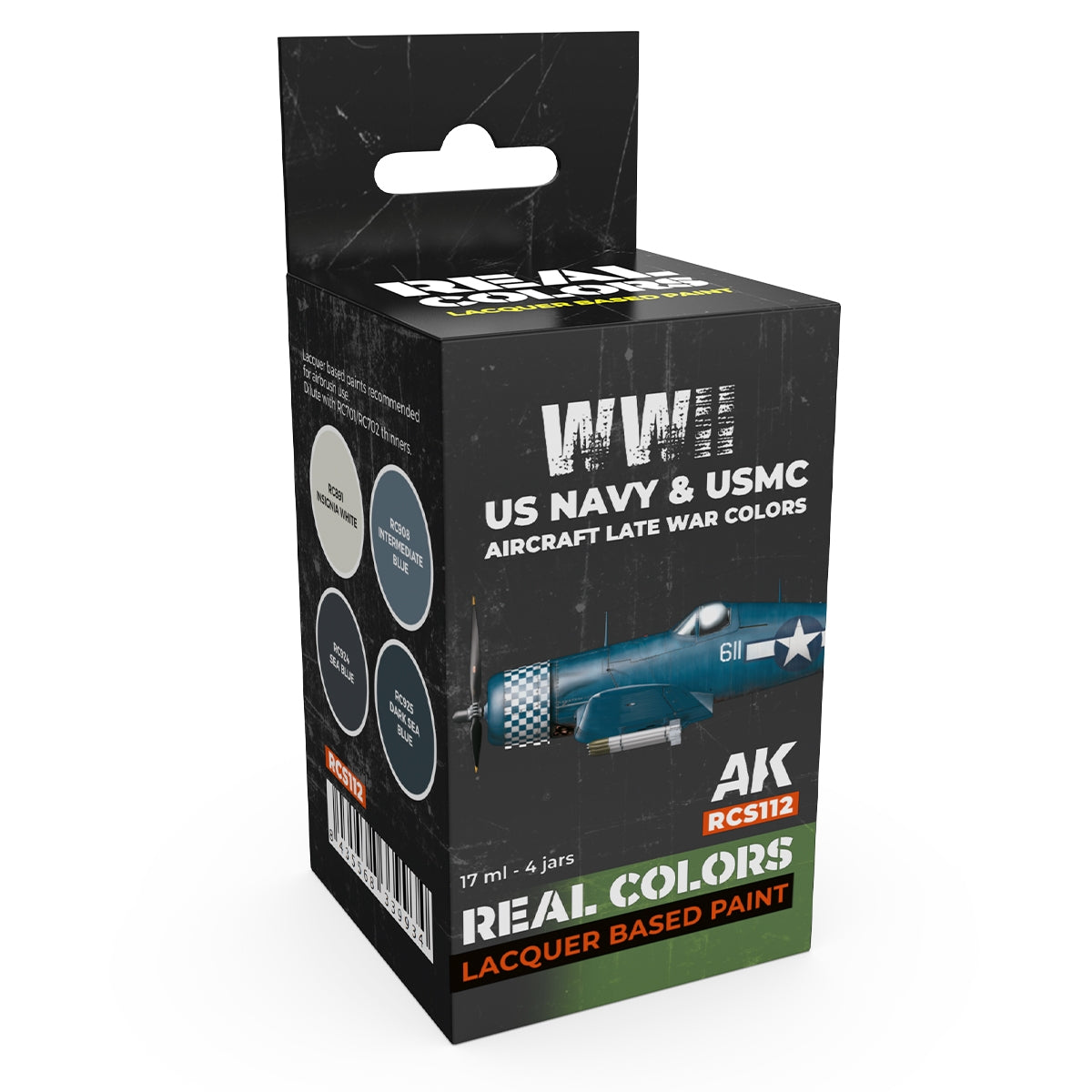 AK Interactive RCS112 WWII US Navy &amp; USMC Aircraft Late War Colors 4x17ml