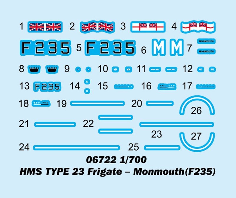 Trumpeter 06722 HMS TYPE 23 Frigate – Monmouth(F235) 1/700 – image 3