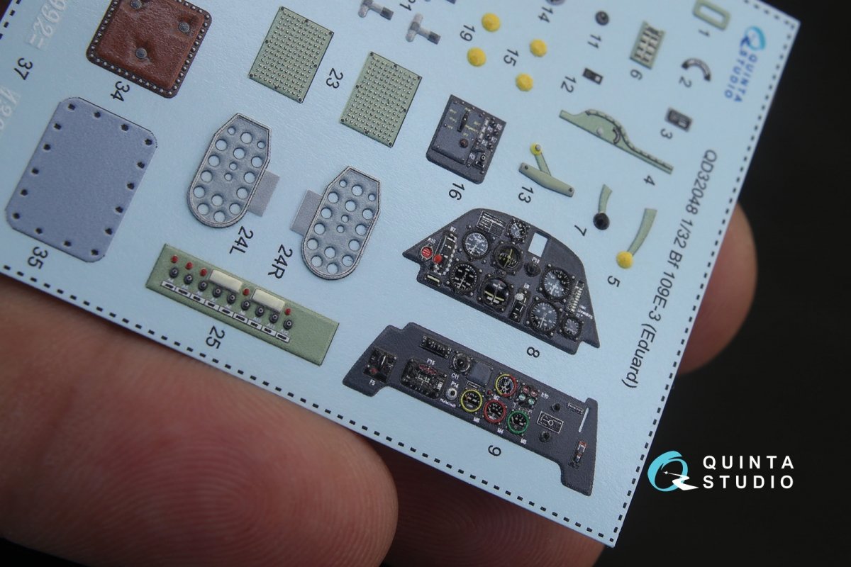 Quinta Studio QD32048 Bf 109E-3 3D-Printed &amp;amp; colored Interior on decal paper (for Eduard kit) 1/32 – Bild 4