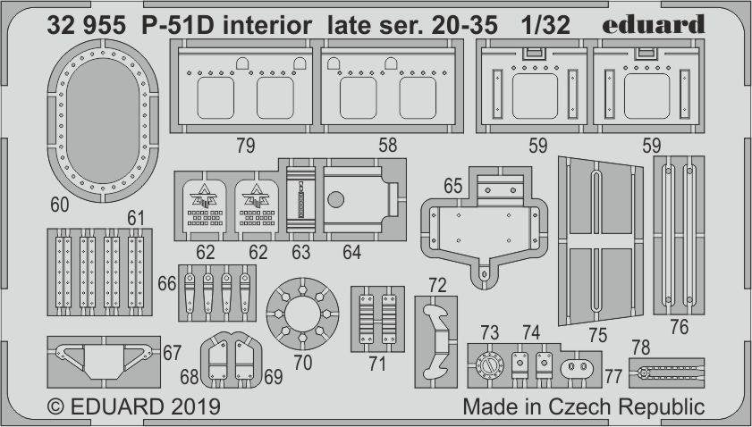 Eduard 32955 P-51D interior late ser. 20-35 1/32 TAMIYA – image 2